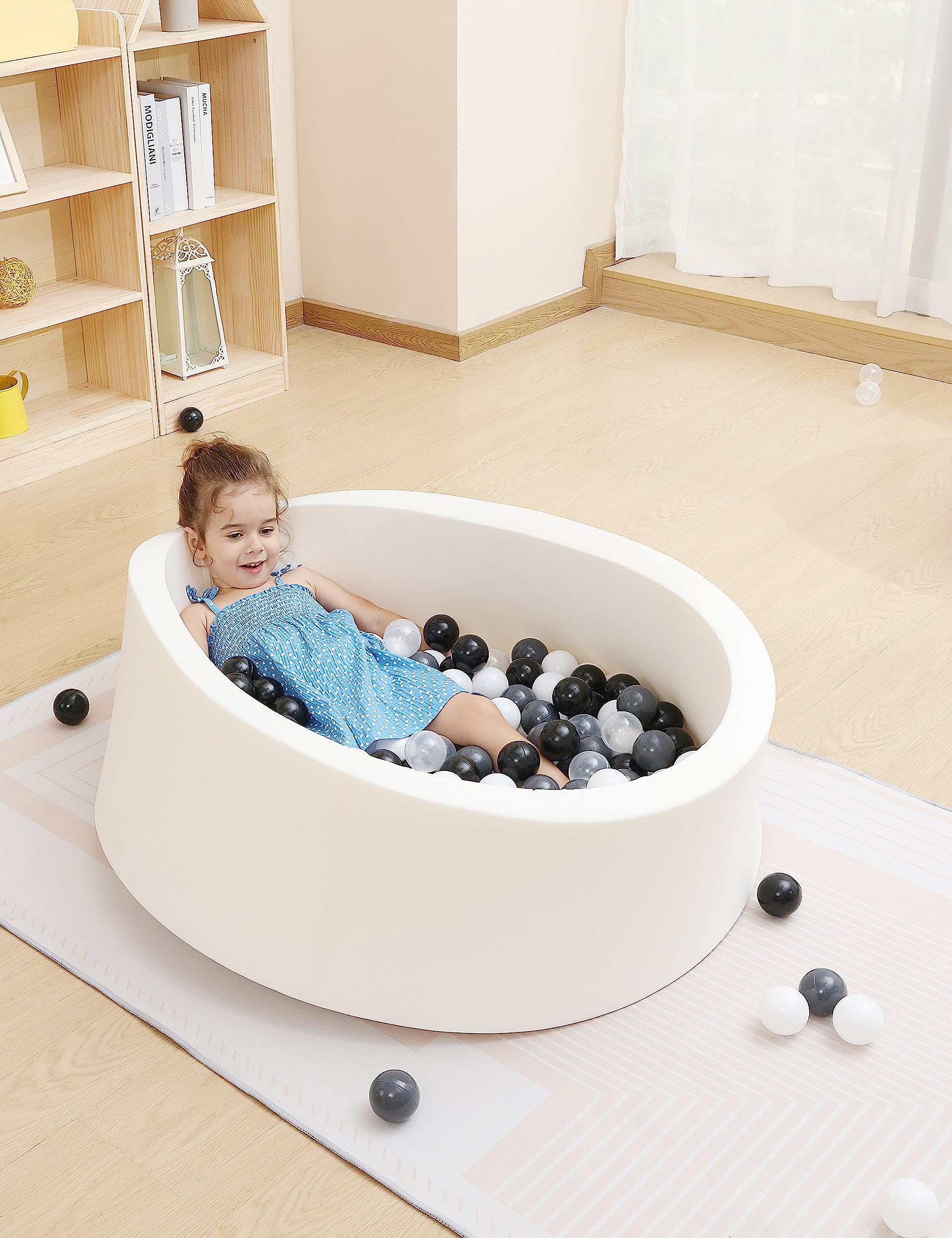 HARBOLLE Baby Ball Pit Soft Round Memory Foam -Blanco - Imagen 7