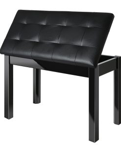 Banco de Piano Duet de Madera AODSK con Cojín Acolchado y