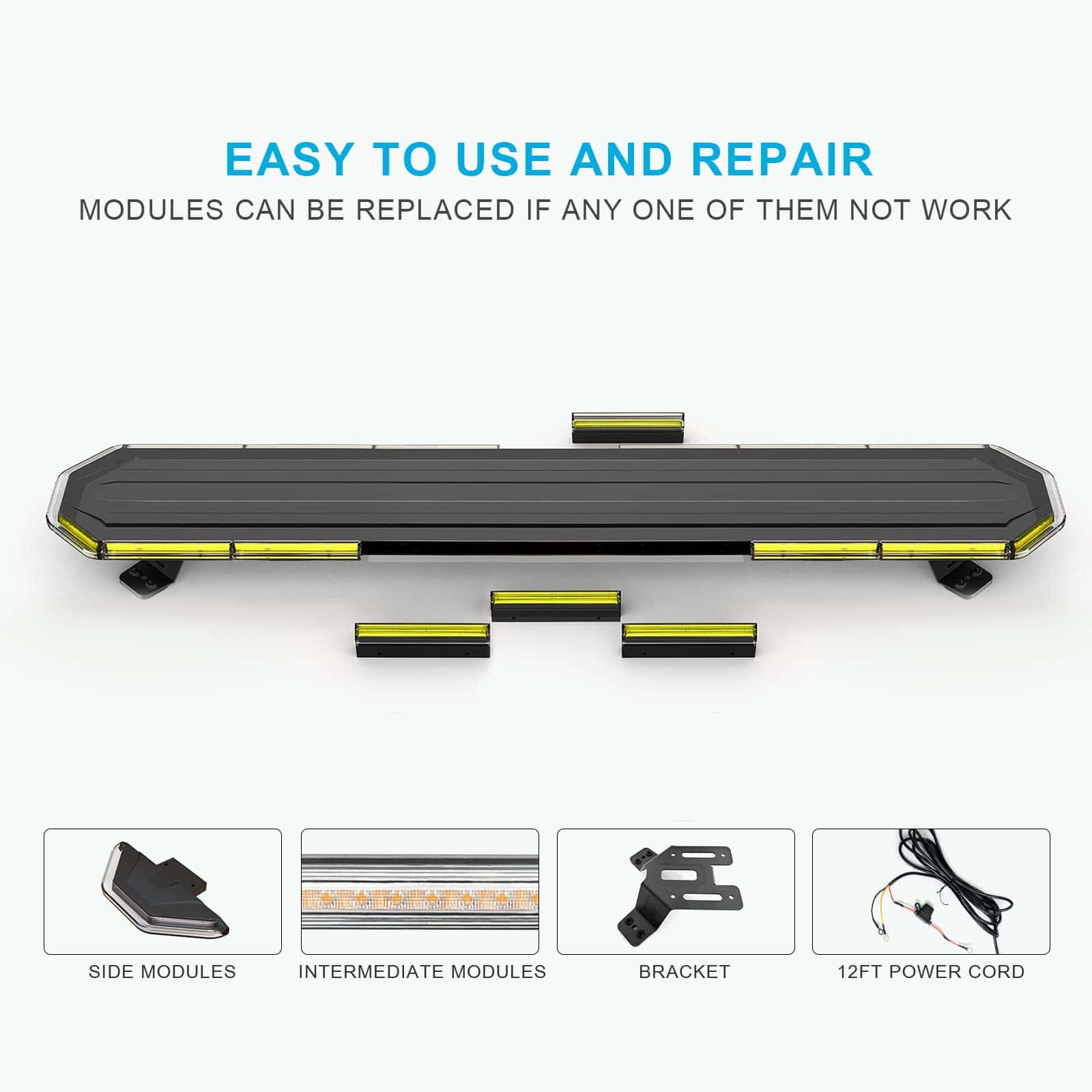 Barra de Luces de Emergencia LED Ámbar AgriEyes 48" de - Imagen 4