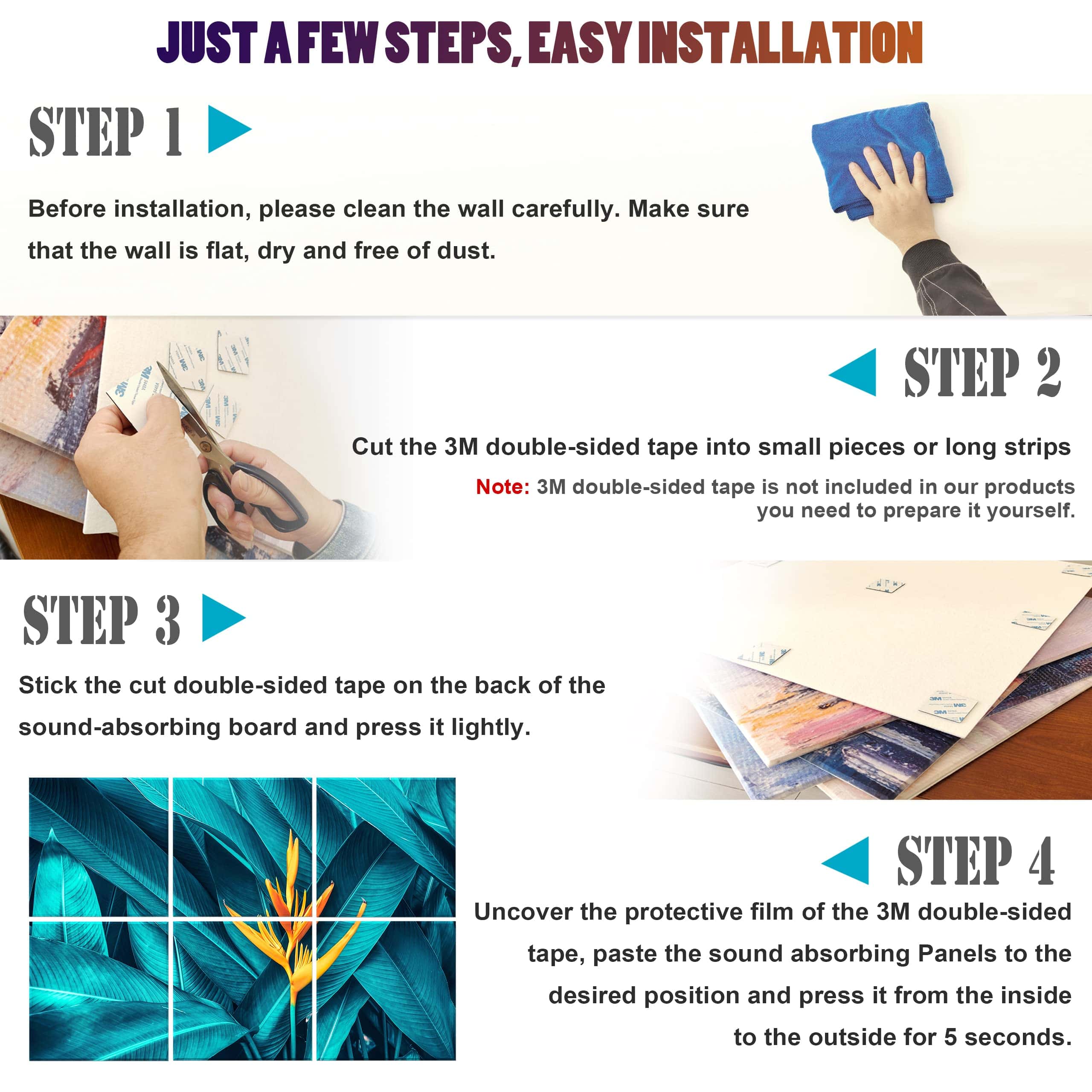 Paneles acústicos decorativos Ruonin.X 72"x48" pulgadas, - Imagen 8