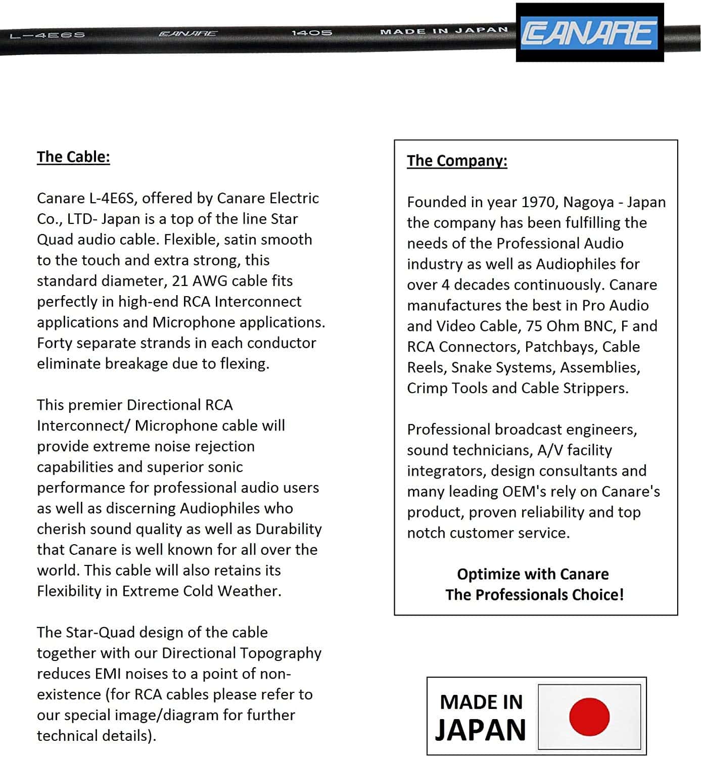 WORLDS BEST CABLES 2 Unidades - 2 Pies - Canare L-4E6S, - Imagen 3