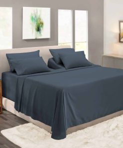 Juego de sábanas Split King Pizuna 100% algodón azul