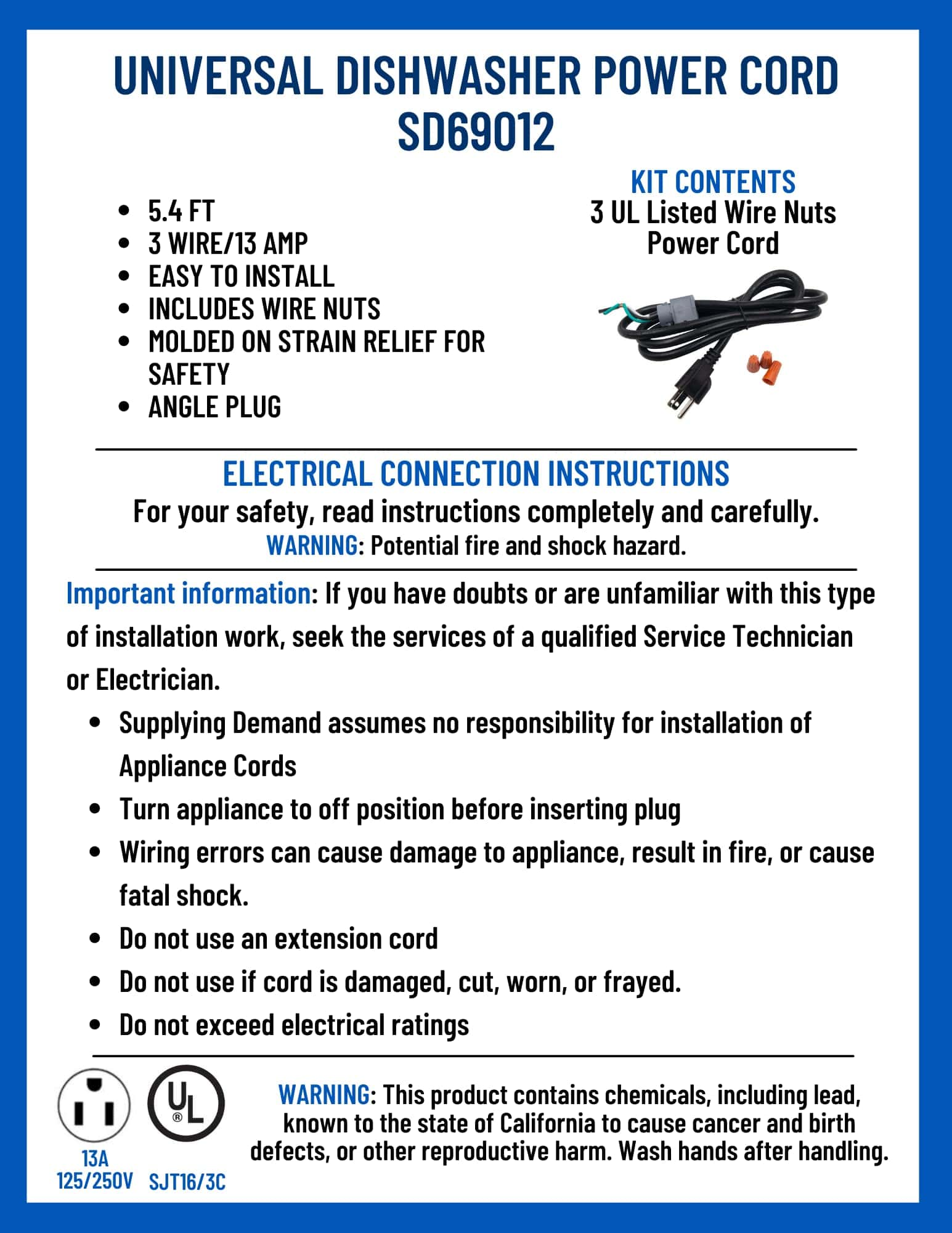 Kit de Repuesto para Cable de Alimentación Angular para - Imagen 6