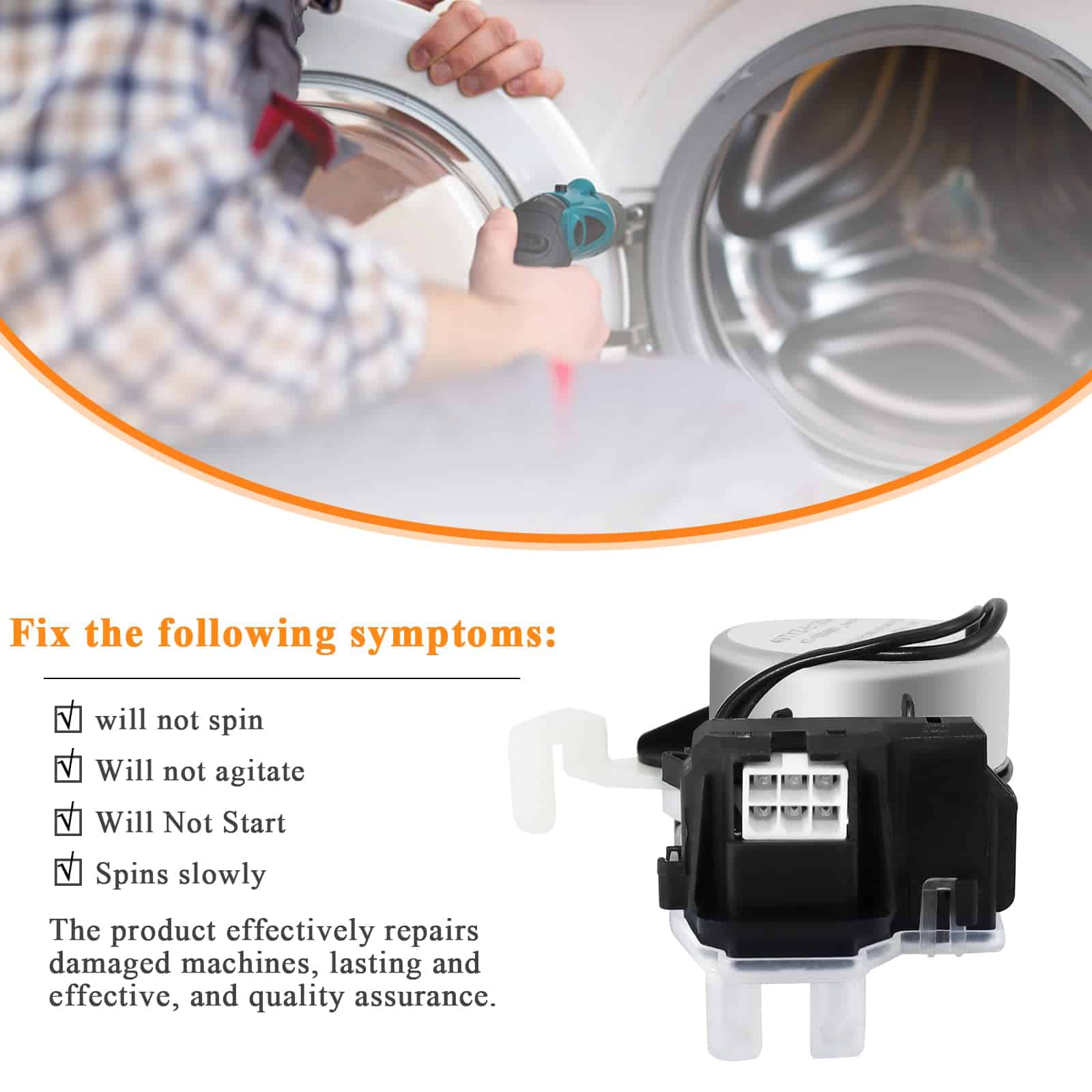 Actuador de cambio de lavadora W10913953 W10815026 de - Imagen 5