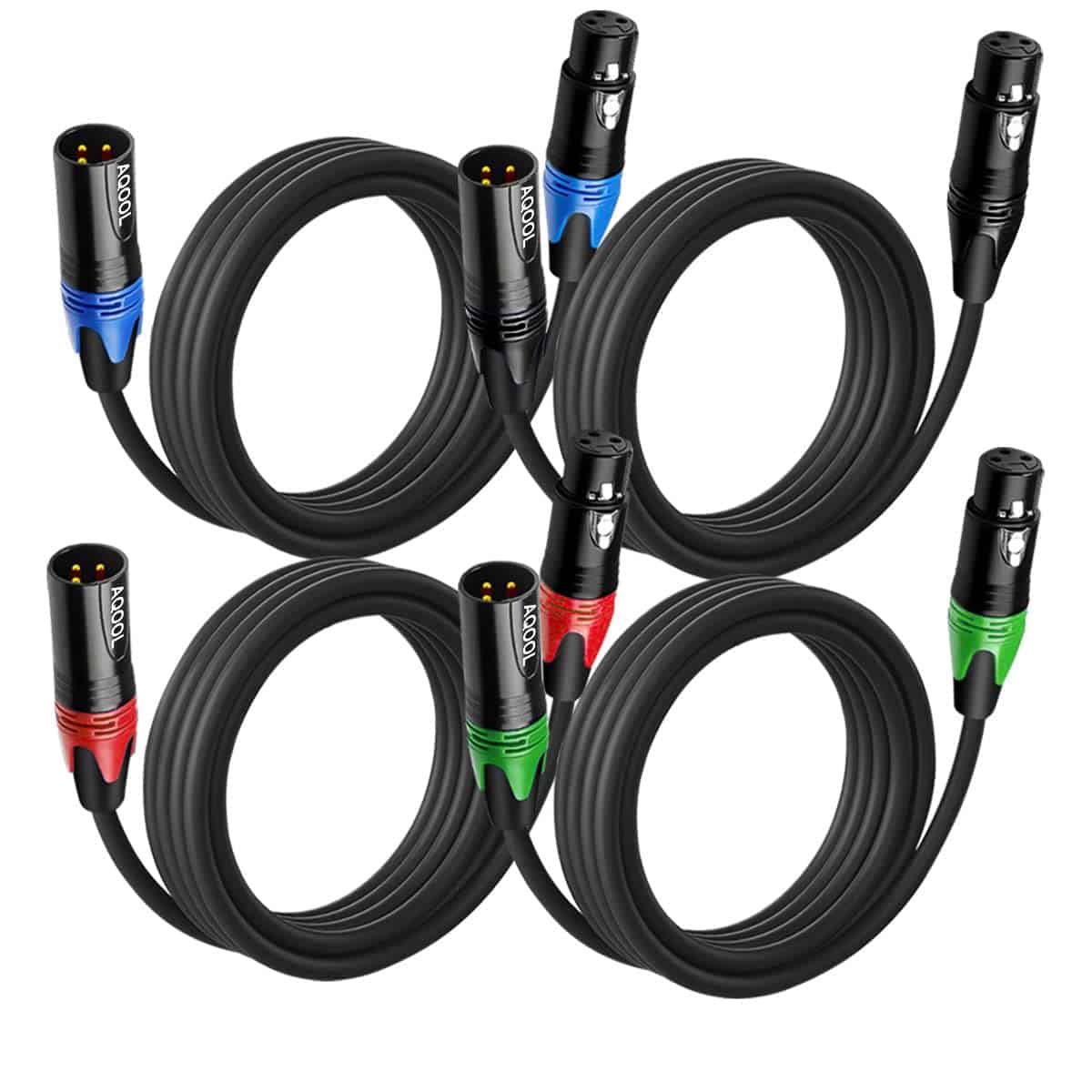 Cables XLR AQOOL de 10 pies, cable de micrófono XLR de 3 - Imagen 10