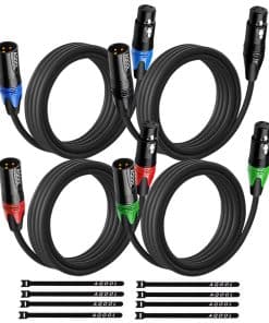 Cables XLR AQOOL de 10 pies, cable de micrófono XLR de 3