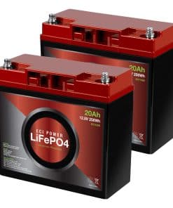 2 Pack ECI Power 12V 20Ah Batería de Litio LiFePO4 de Ciclo