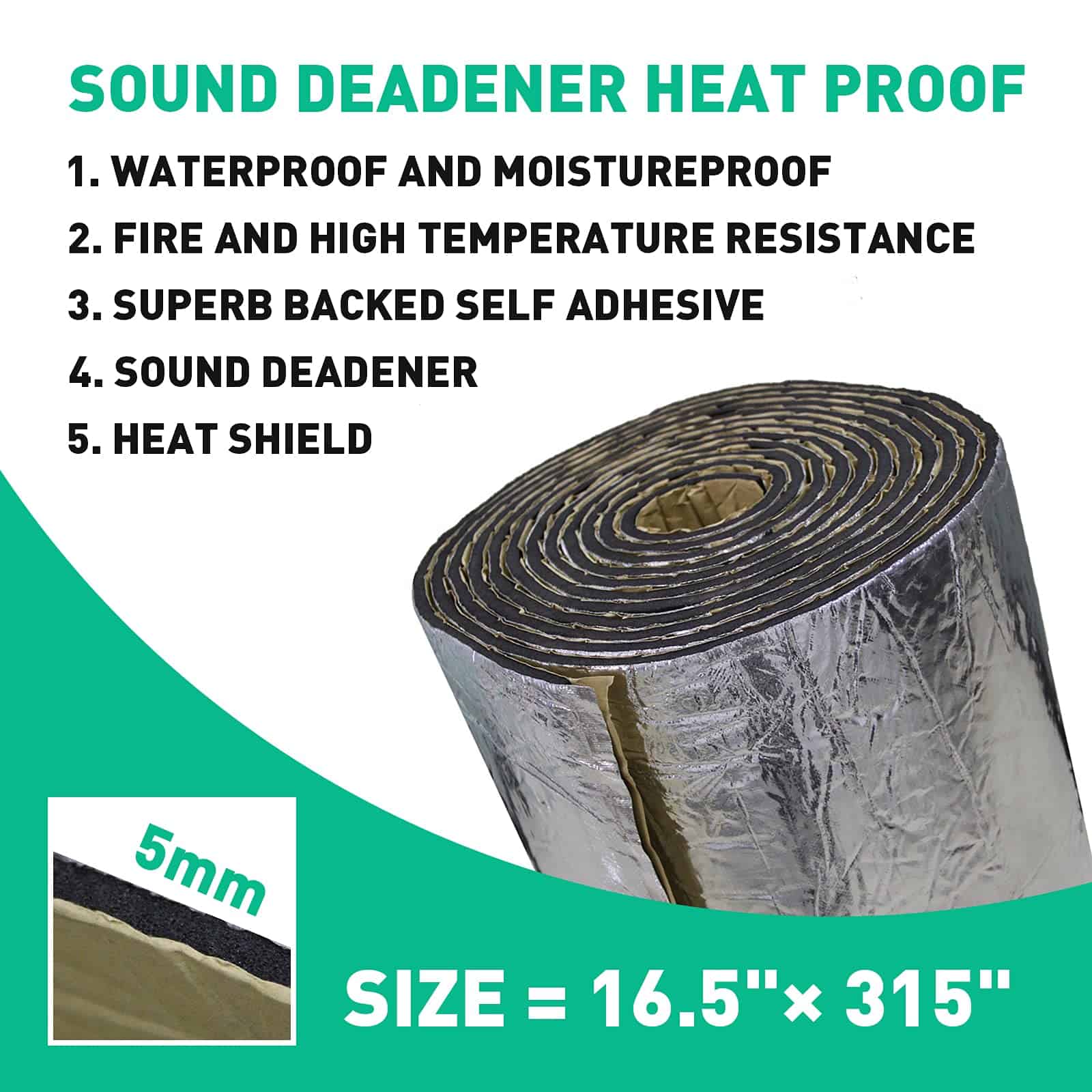 200mil 36.16 Sqft Car Heat Shield Insulation Mat Automotive - Imagen 3