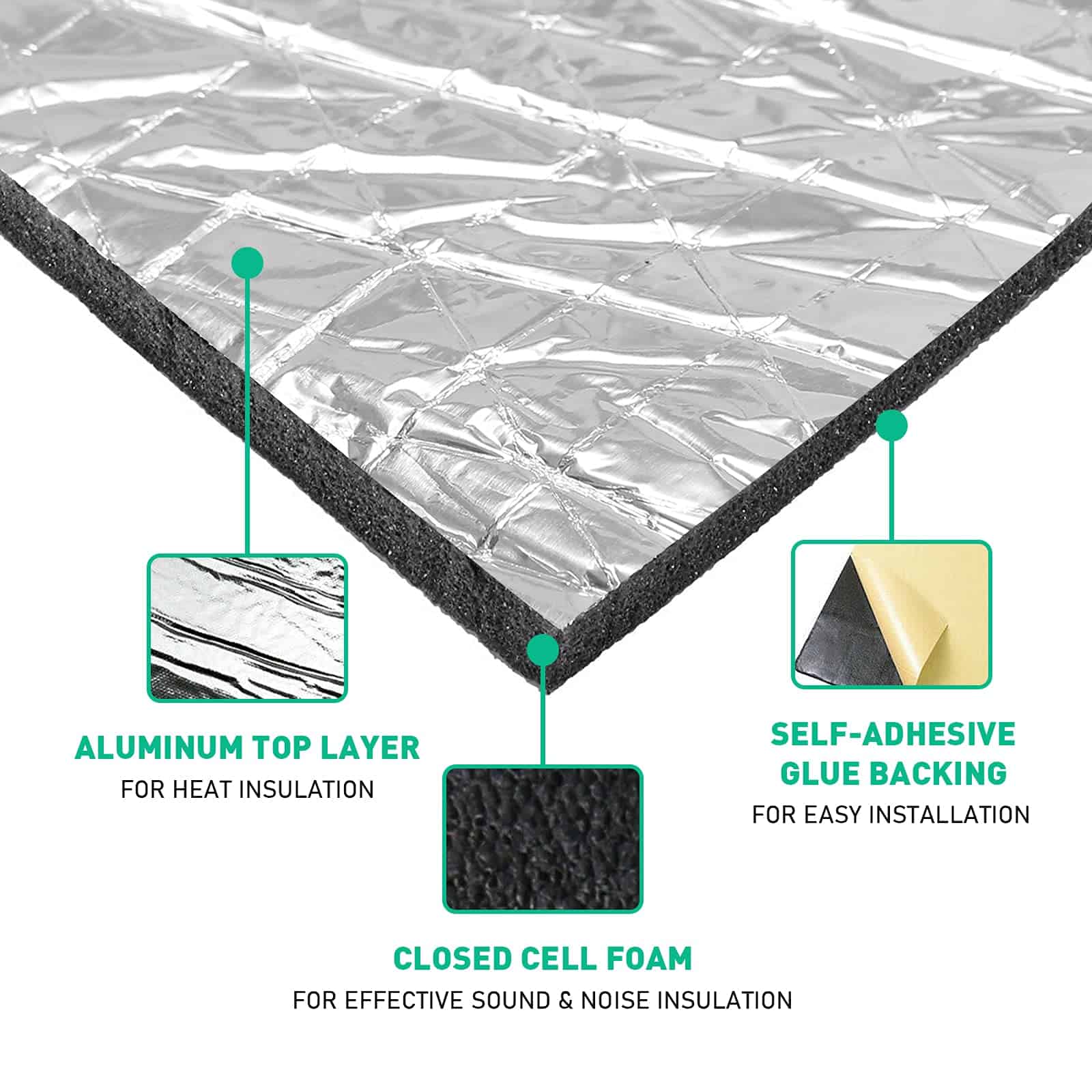 200mil 36.16 Sqft Car Heat Shield Insulation Mat Automotive - Imagen 4