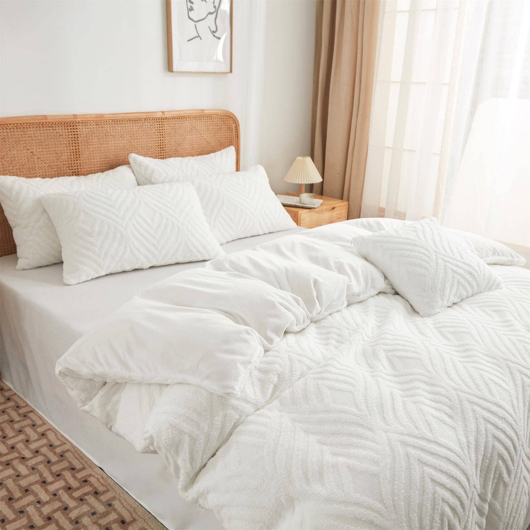 Juego de Edredones Reina Tamaño Blanco?Suave Juego de - Imagen 5