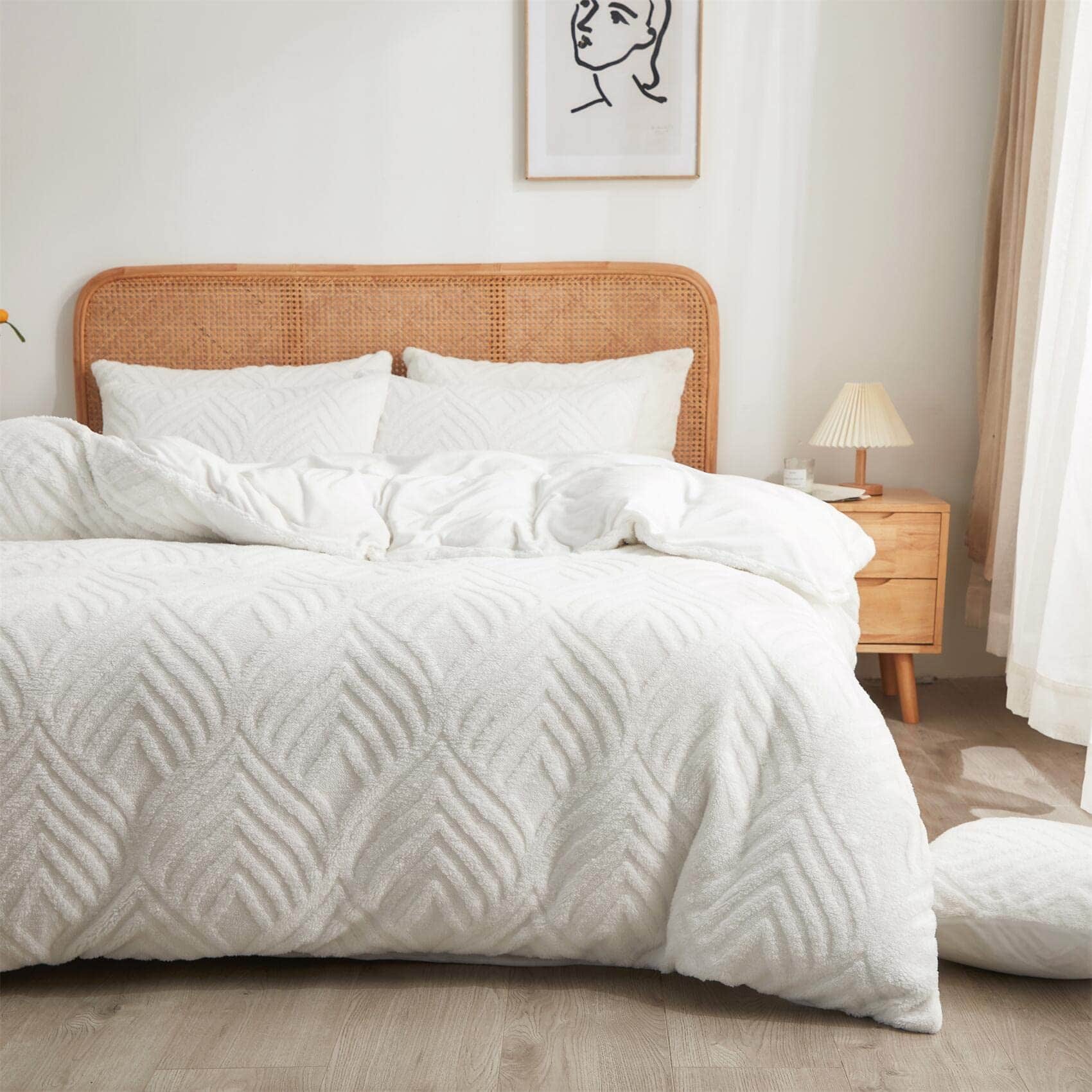 Juego de Edredones Reina Tamaño Blanco?Suave Juego de - Imagen 10