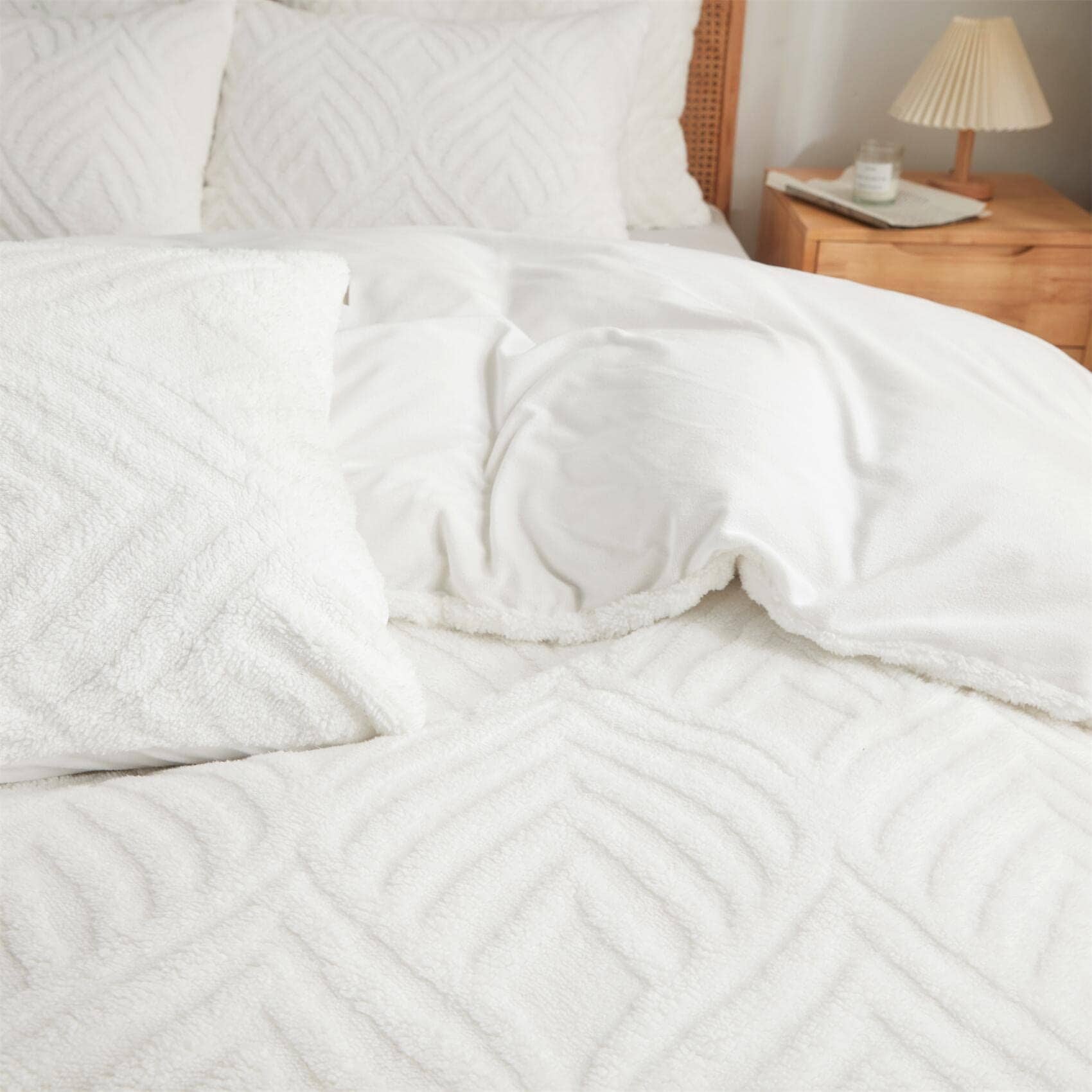 Juego de Edredones Reina Tamaño Blanco?Suave Juego de - Imagen 6