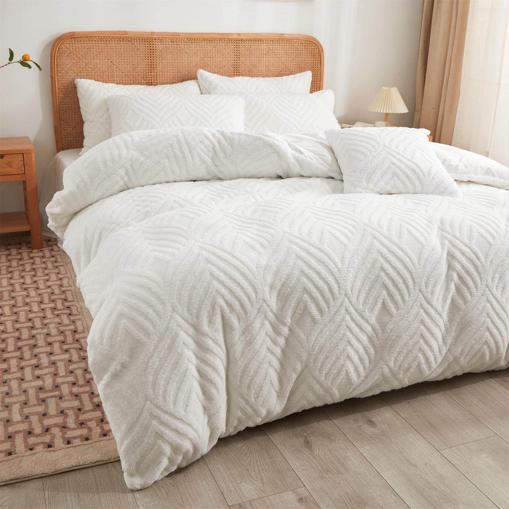 Juego de Edredones Reina Tamaño Blanco?Suave Juego de - Imagen 4