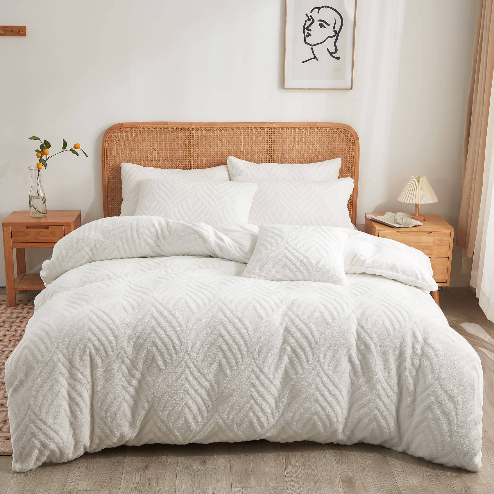 Juego de Edredones Reina Tamaño Blanco?Suave Juego de - Imagen 3