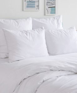 Juego de sábanas King Blancas sólidas de 100% algodón|