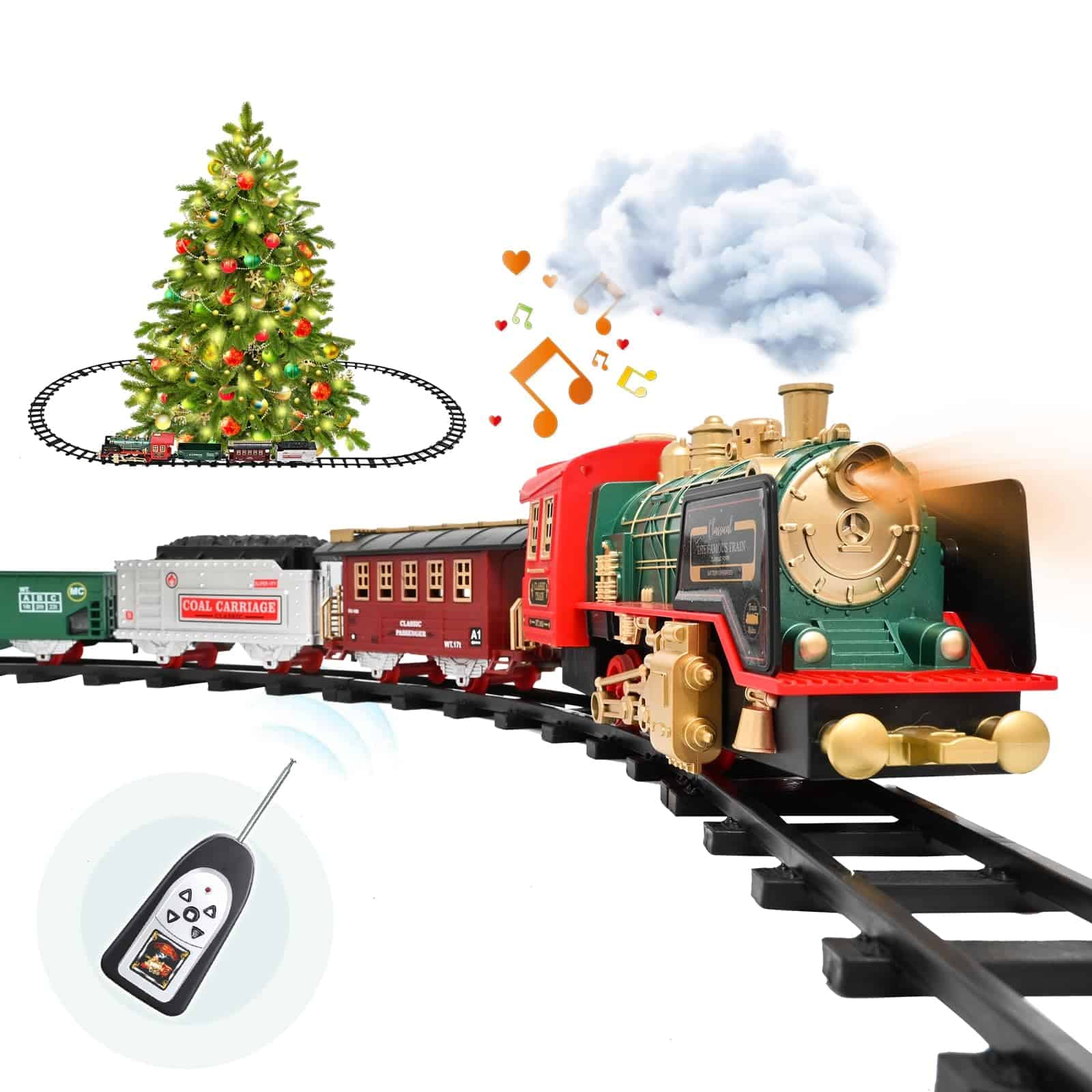 Tren Eléctrico de Navidad FANL - Locomotora de Vapor,