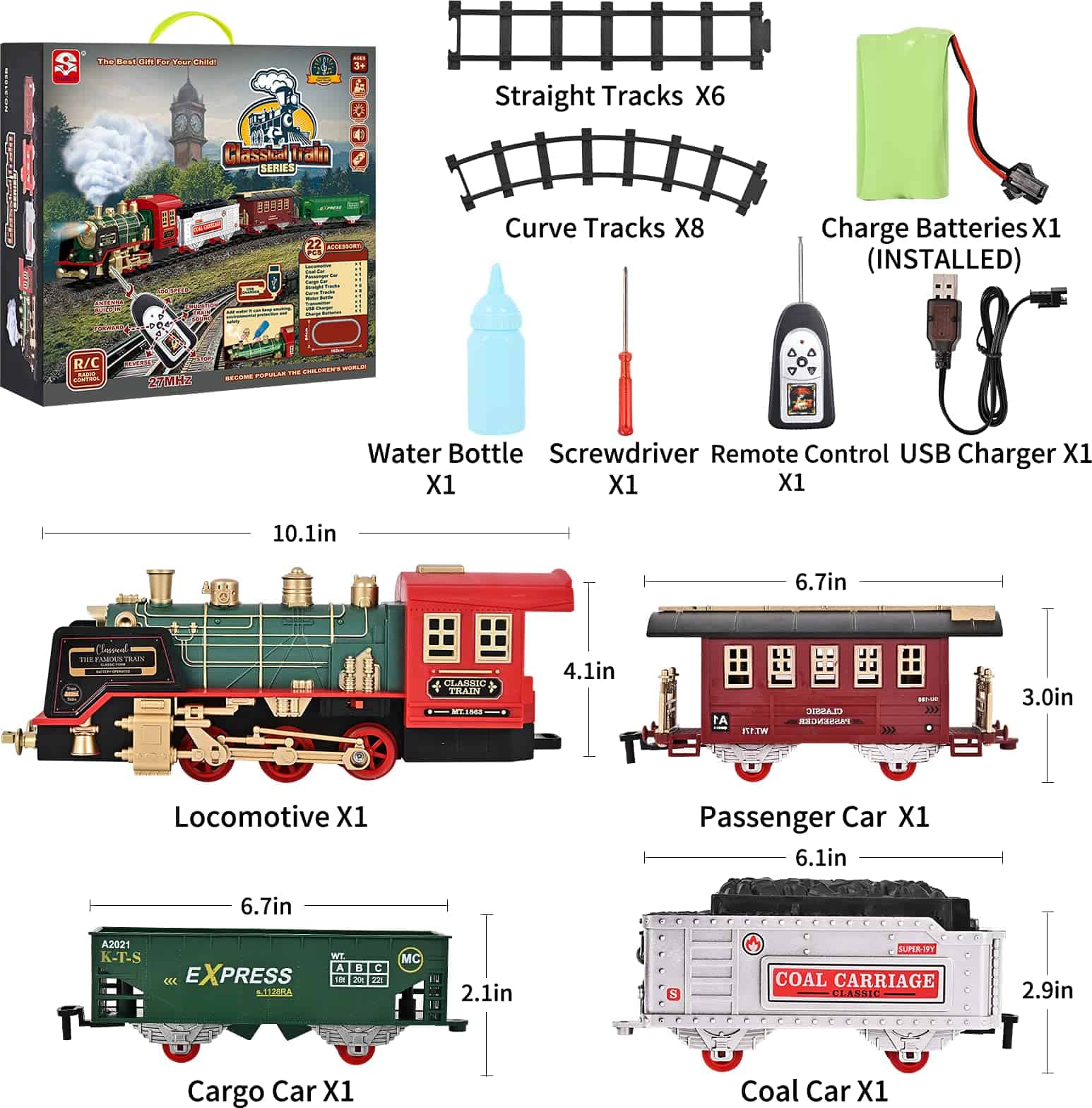 Tren Eléctrico de Navidad FANL - Locomotora de Vapor, - Imagen 7