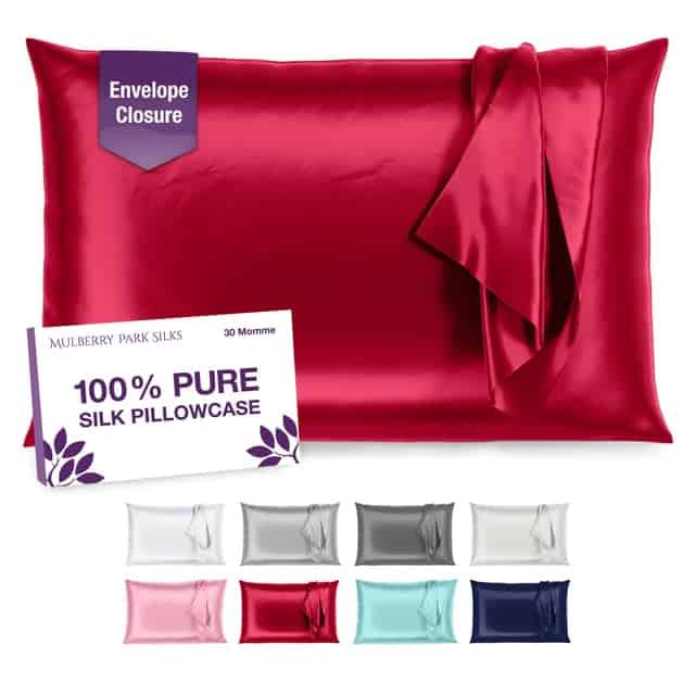 Funda de Almohada de Seda Mulberry Park 30 -Rubí