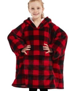 Manta con capucha KFUBUO para niños, patrones de sherpa,