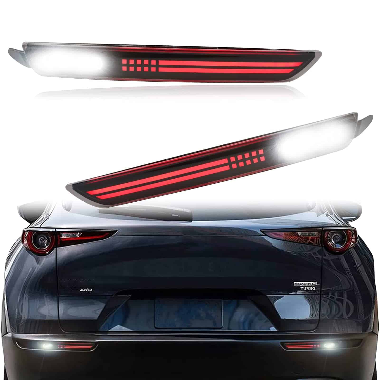 Luces de freno del parachoques trasero LED ahumadas con