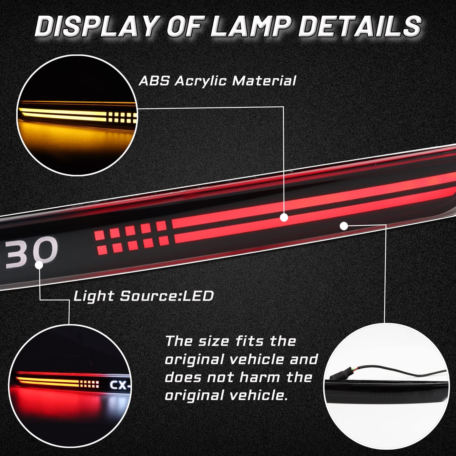 Luces de freno del parachoques trasero LED ahumadas con - Imagen 3
