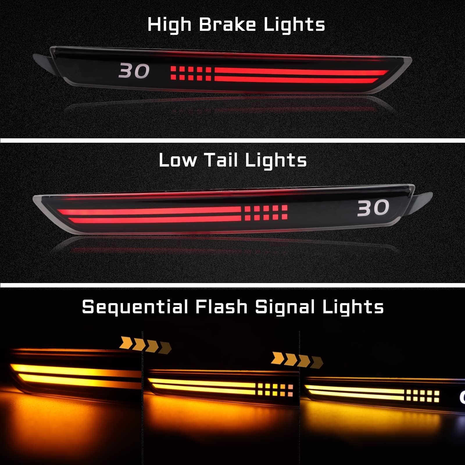 Luces de freno del parachoques trasero LED ahumadas con - Imagen 5