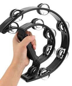JOIKIT 4 Pack 9 Inch Double Row Tambourine, Media Luna