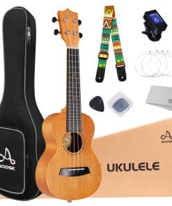 Kit de Ukulele para principiantes AODSK, Sólido de caoba de