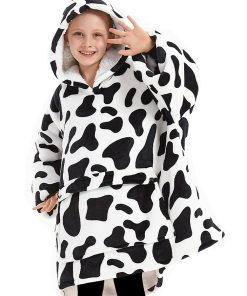 Manta con capucha KFUBUO para niños con patrones de Sherpa,