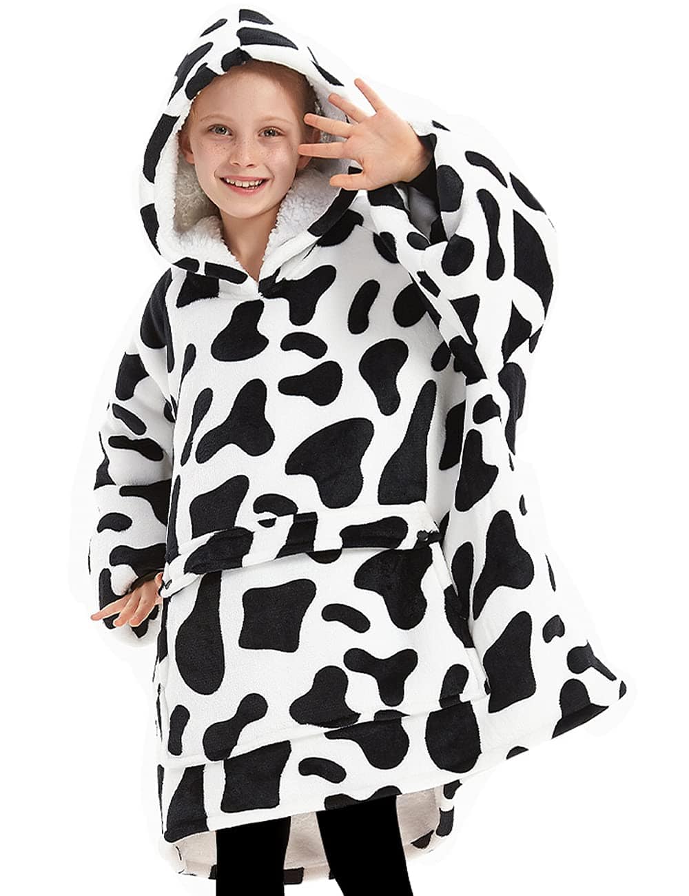Manta con capucha KFUBUO para niños con patrones de Sherpa,