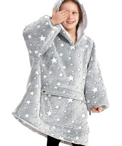 Manta con capucha KFUBUO para niños Patrones de sherpa