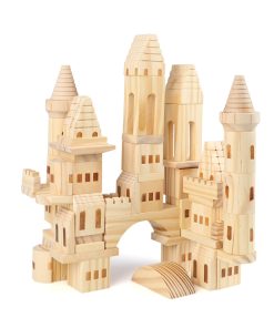 Garlictoys 75 Piezas de Bloques de Castillo de Madera