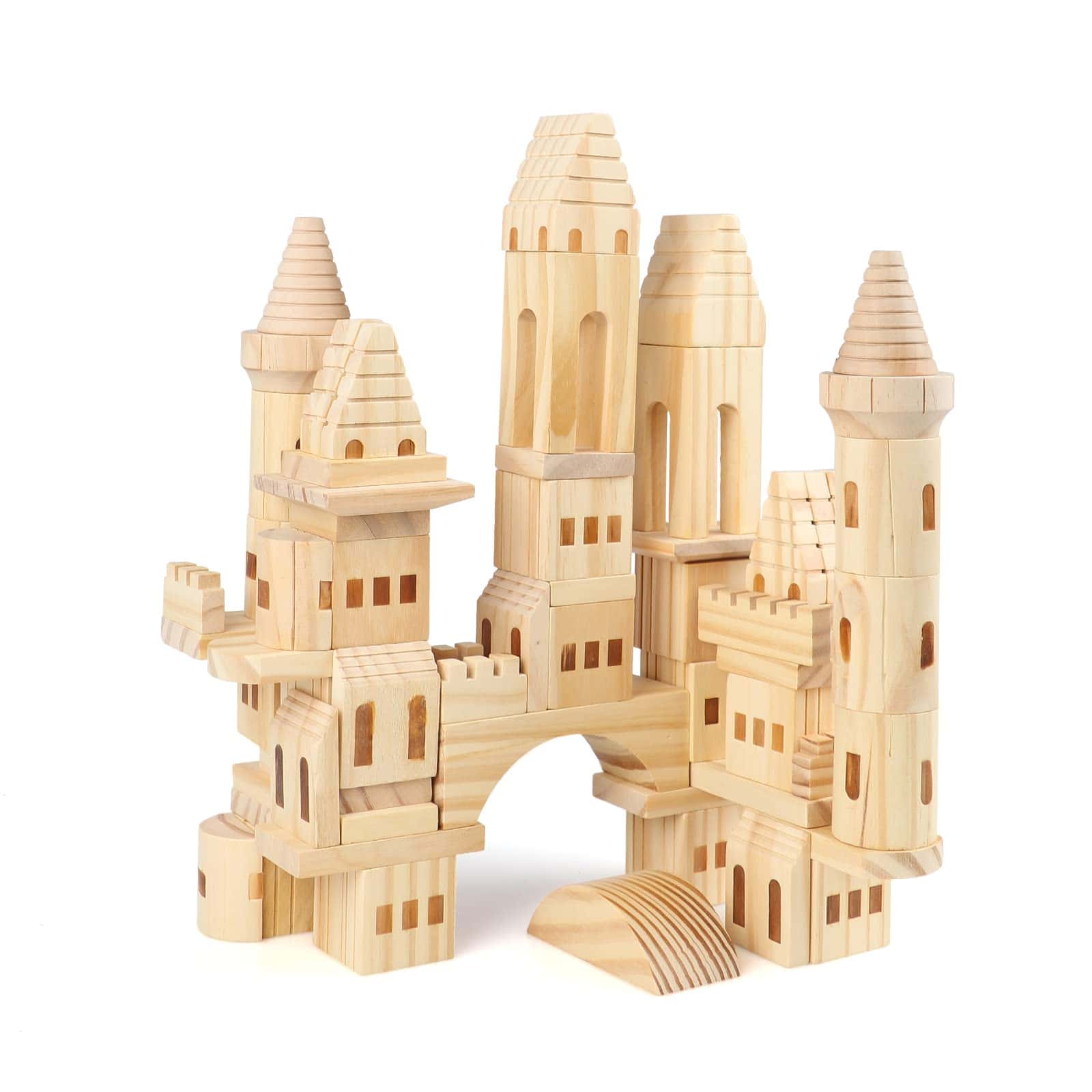 Garlictoys 75 Piezas de Bloques de Castillo de Madera