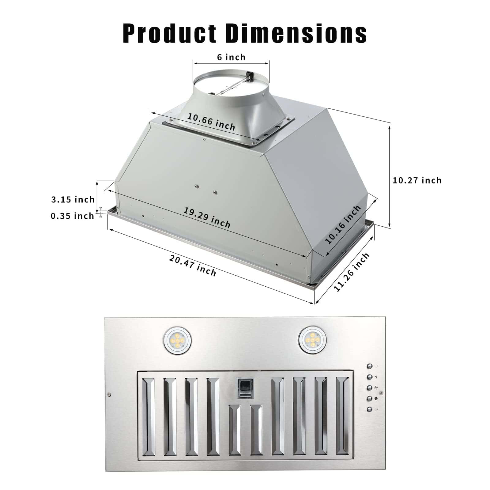 Campana Extractora JOEAONZ de 20 Pulgadas de Acero - Imagen 7