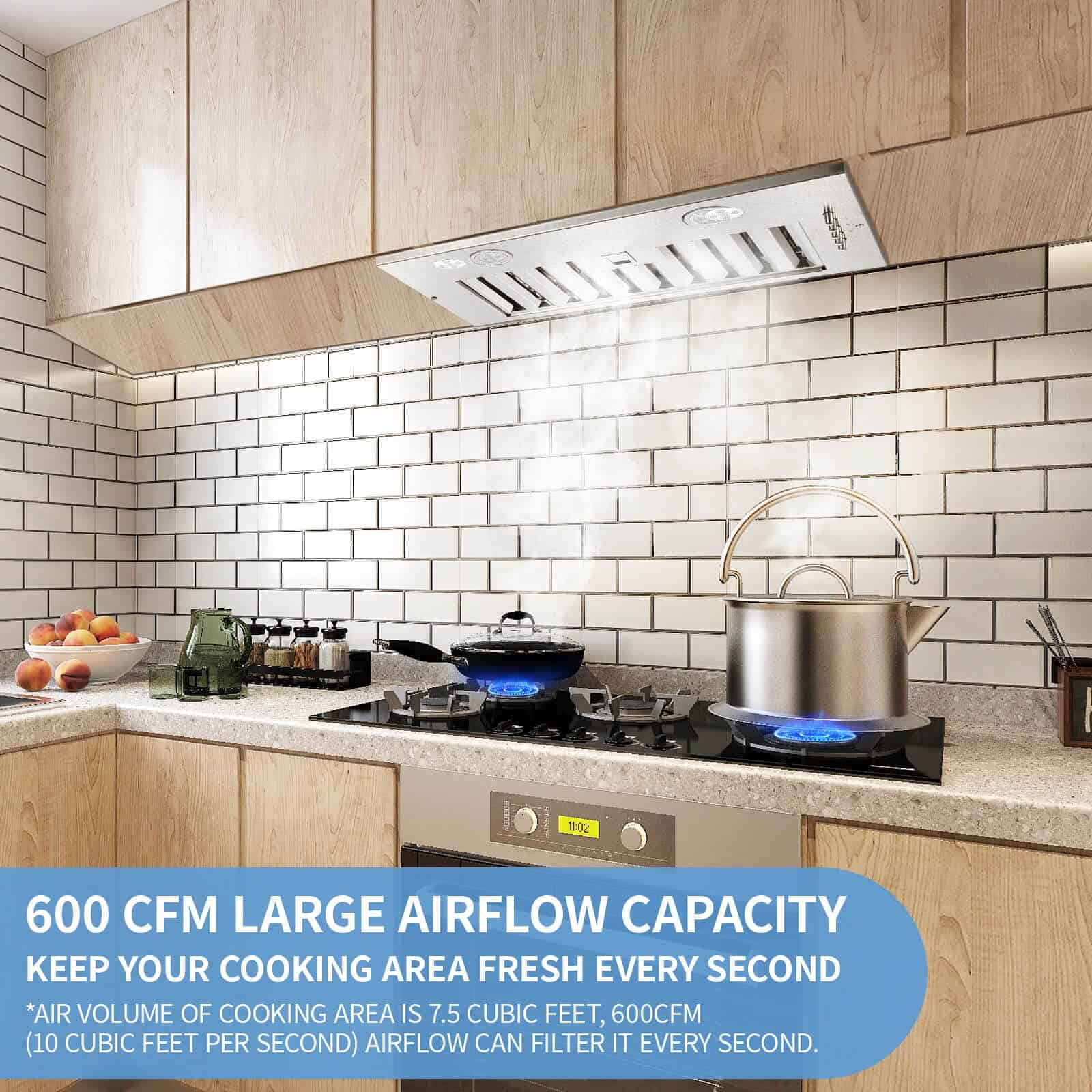 Campana Extractora JOEAONZ de 20 Pulgadas de Acero - Imagen 3