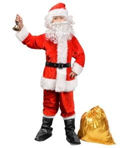 Disfraz de Santa Claus para Niños, Conjunto de 9 Piezas,