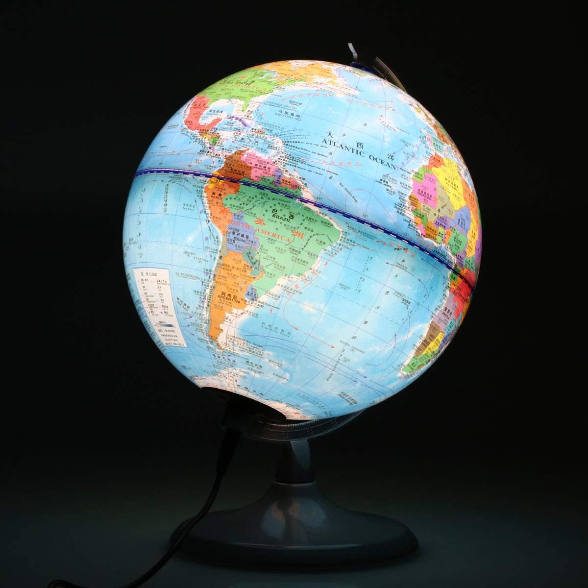 Globo del Mundo SH-RuiDu de 20cm con Luz Nocturna, Globo - Imagen 9