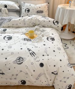 Juego de Funda Nórdica Espacial LIWHENHAO 100% Algodón Full