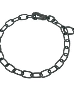 Collar de cadena de acero inoxidable negro ajustable Herm