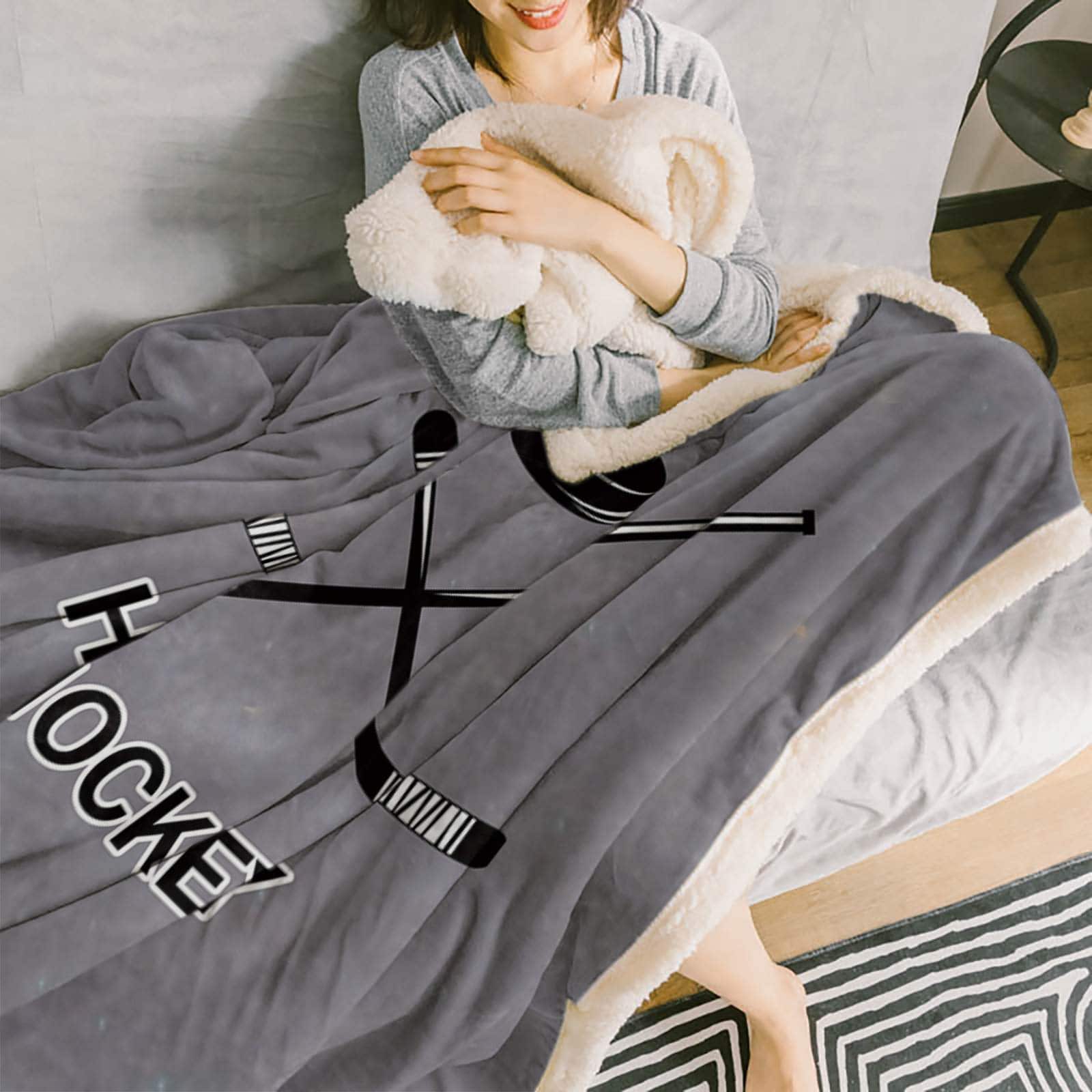 Manta de felpa Sherpa IDOWMAT 50x60 in | Esponjosa y suave - Imagen 5