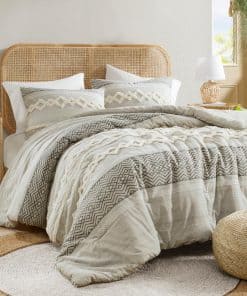 Juego de edredón boho gris Hyde Lane King, conjuntos de