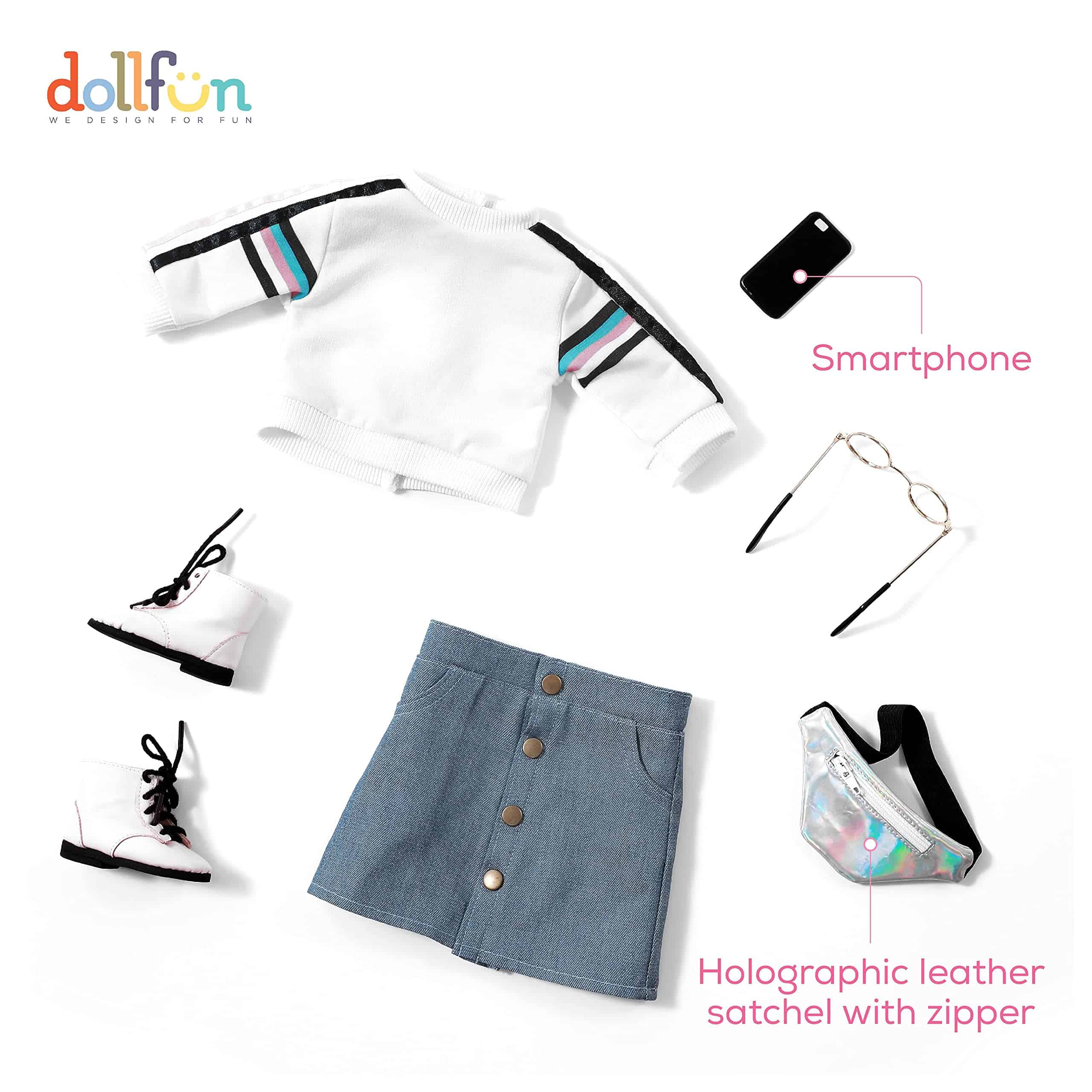 Conjunto de muñeca de moda de College Girls de 18 pulgadas - Imagen 6