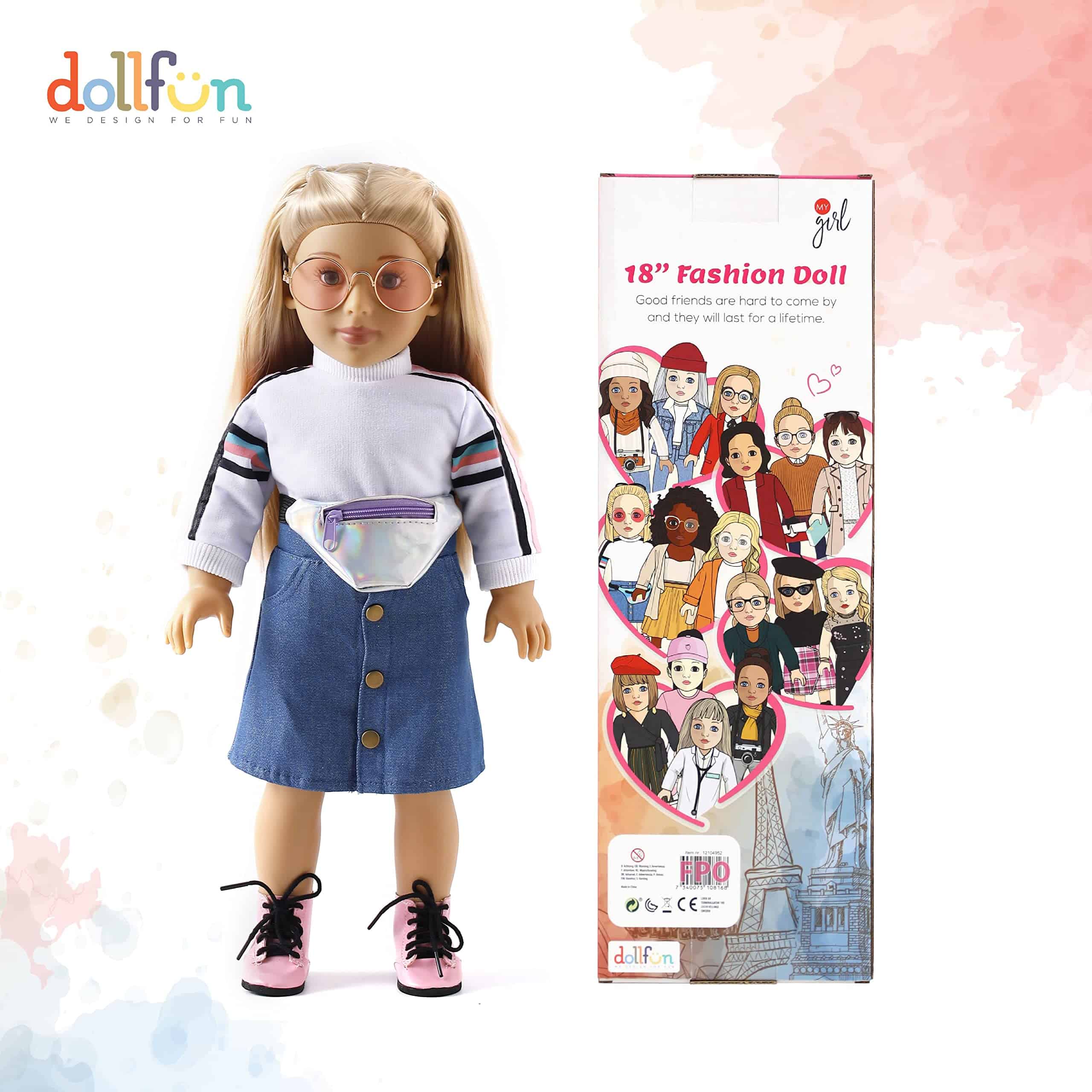 Conjunto de muñeca de moda de College Girls de 18 pulgadas - Imagen 7