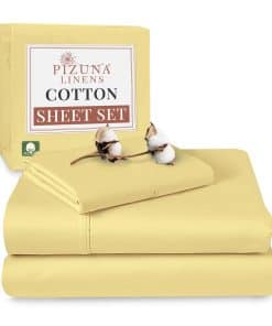 Juego de sábanas 100% algodón Pizuna Twin XL -Amarillo melos