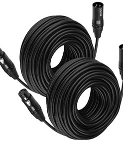 MIKIZ Cables XLR 50 Pies 2 Paquetes Premium Cable de