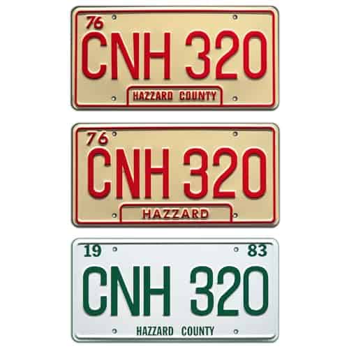 Placas de Metal Estampadas Dukes of Hazzard CNH 320