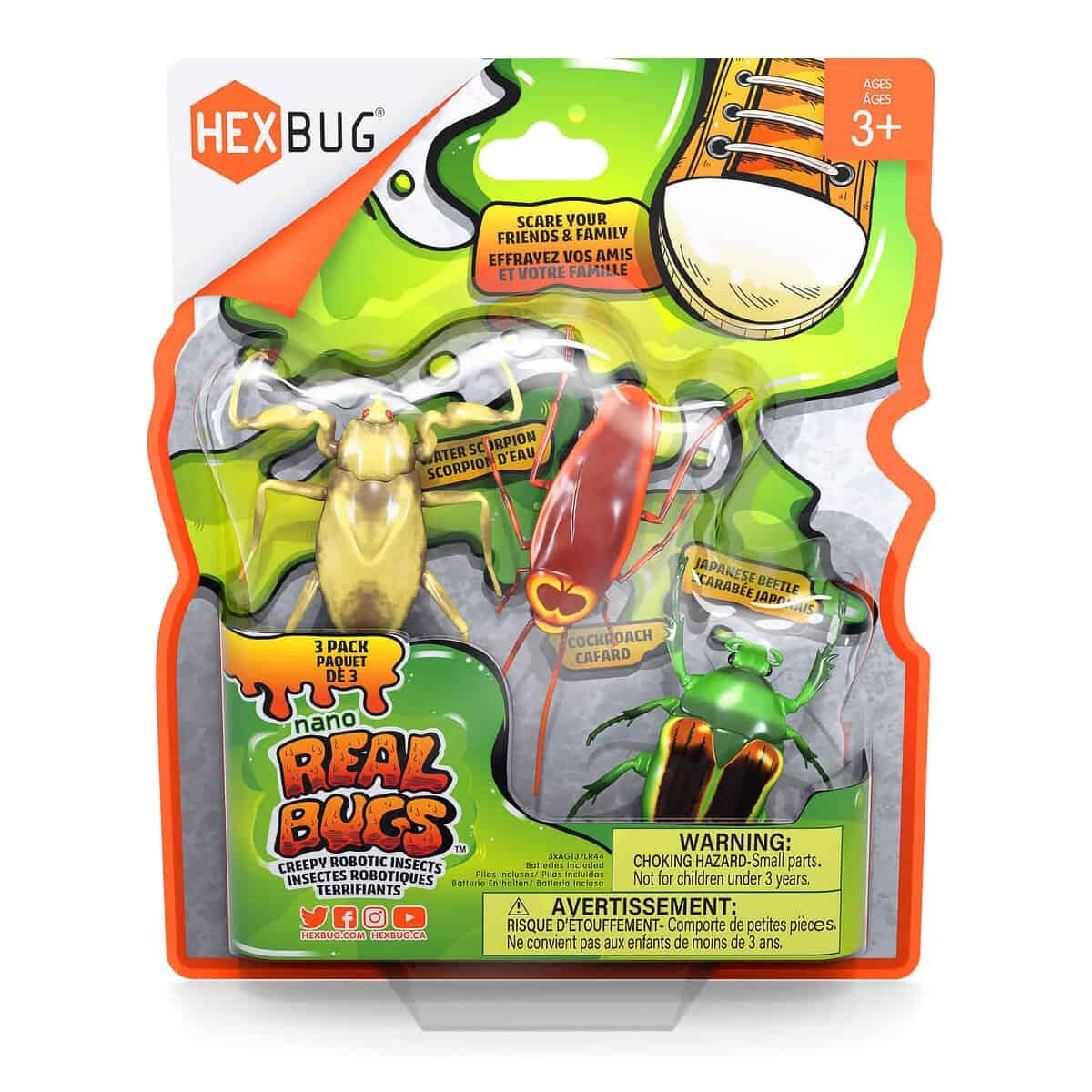 Paquete de 3 HEXBUG Real Bugs Nanos, Figuras de Juguete de