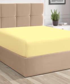 Sábana Ajustable XL Twin Pizuna Pure 100% Algodón Amarillo