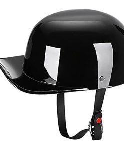 Casco de Motocicleta Estilo Gorra de -Negro Claro