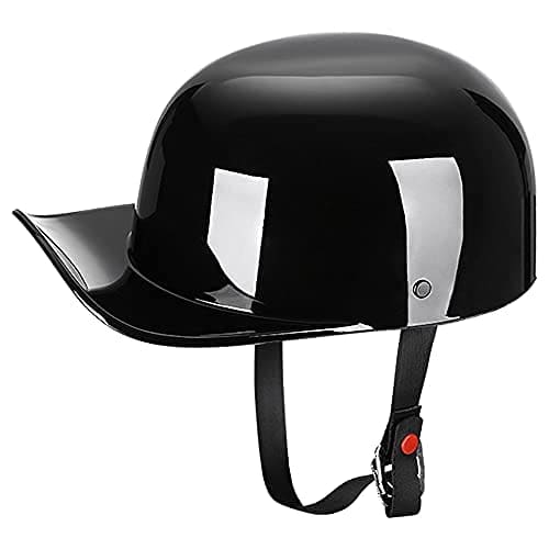 Casco de Motocicleta Estilo Gorra de -Negro Claro